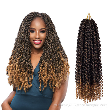 Synthetic Pre Twisted Passion Twist Crochet braiding Hair water wave Crochet Braids Hair Extension passion crochet  twist